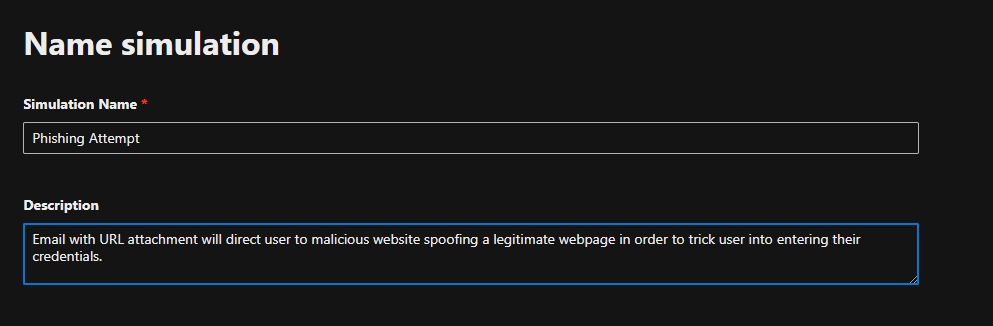 Name simulation option
